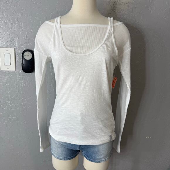 Free People Outer Edge Layer, White, S - Picture 1 of 5